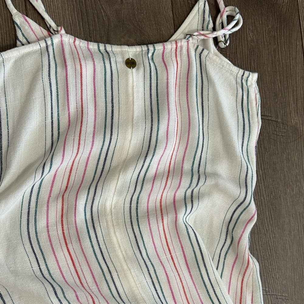 Rip Curl White Sundress with Pink, Blue & Green Stripes - Picture 3 of 4